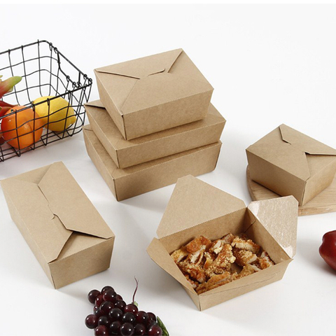 China Wholesale Disposable Takeaway Kraft Paper Box Lunch Food Container  Boxes/Hamburger Packing Carton/French Fries Packaging Box/Food Snack  Packaging Box - China Paper Box and Packaging Box price